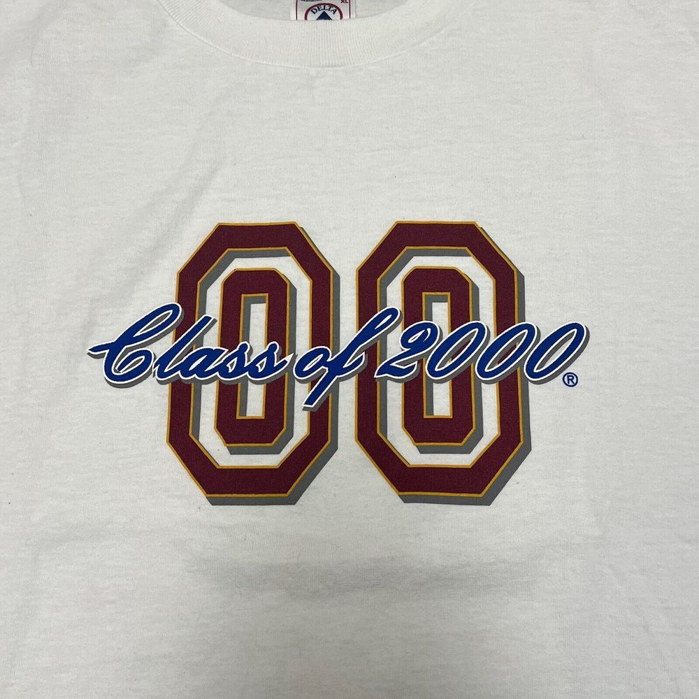 Vintage Y2K Class of 2000 T-Shirt Men's XL White Graduation Delta Pro Weight - Picture 7 of 10